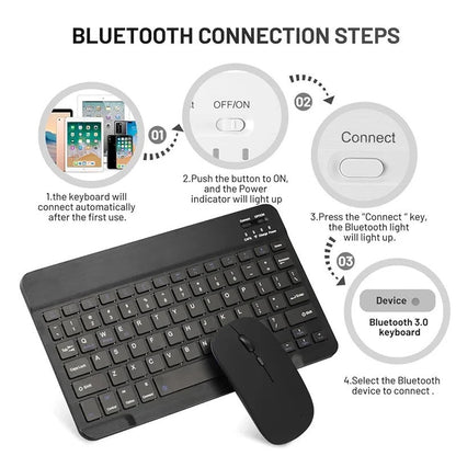 Mini Wireless Keyboard Bluetooth-compatible Keyboard For ipad iPhone Tablet Portable Keyboard and Mouse For Android iOS Windows